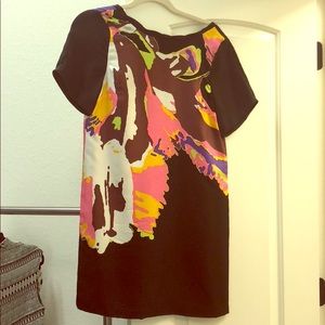 Tibi black floral dress